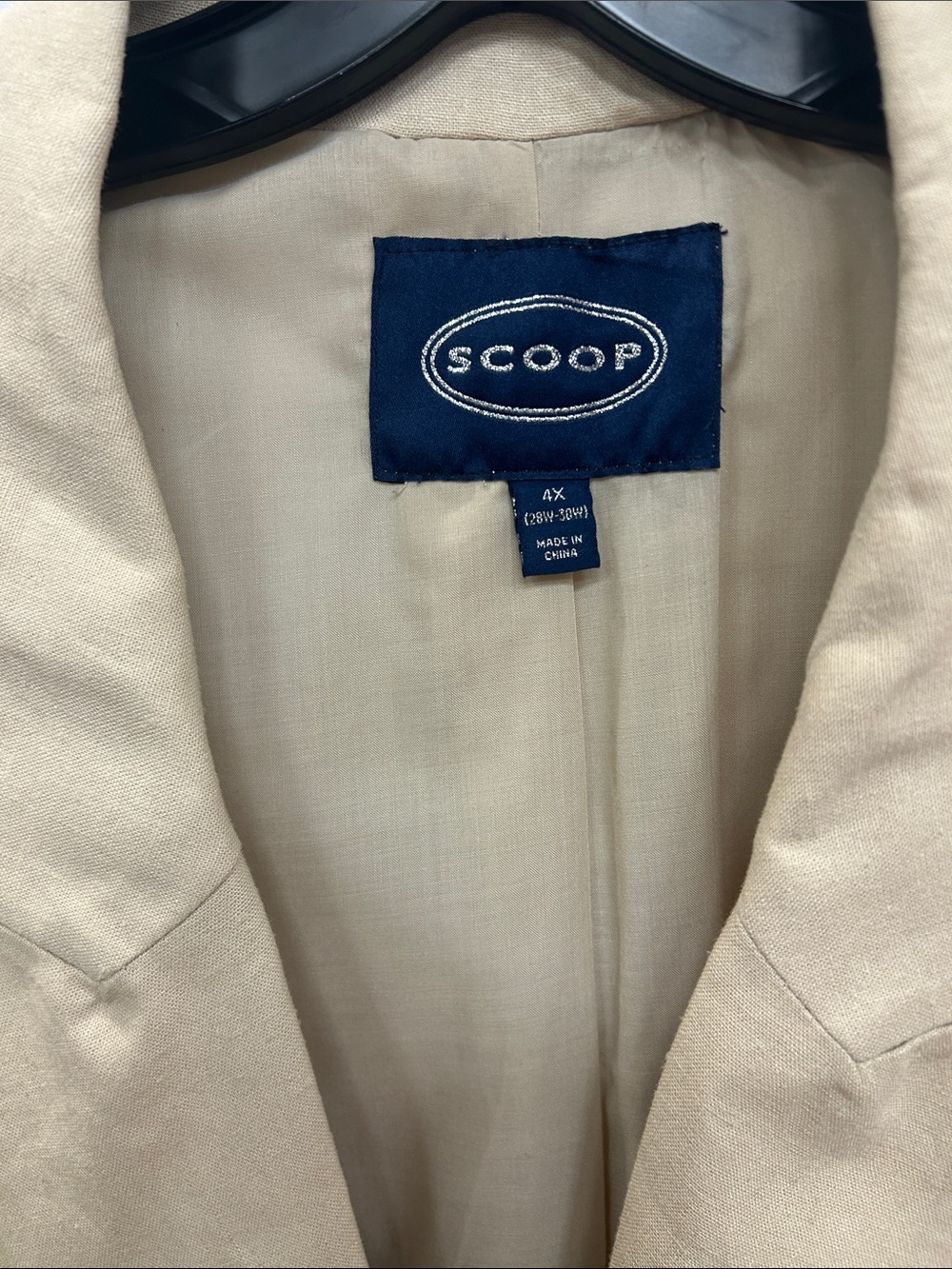 Scoop Women's and Women's Plus One Button Linen Blend Blazer, Size 4X. - Picture 7 of 10